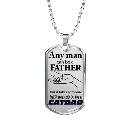 Dad Dog Tag Custom Picture Father’S Day, Any Man Can Be A Father Dog Tag Necklace For Cat Dad Father's Day Rakva