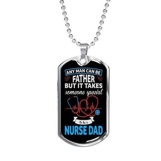 Dad Dog Tag Custom Picture Father’S Day, Any Man Can Be Father Dog Tag Necklace Gift For Daddy Father's Day Rakva