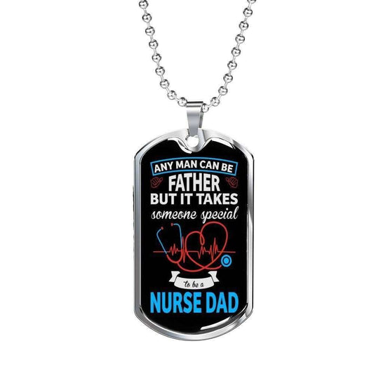 Dad Dog Tag Custom Picture Father’S Day, Any Man Can Be Father Dog Tag Necklace Gift For Daddy Father's Day Rakva
