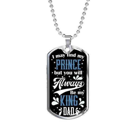 Dad Dog Tag Custom Picture Father’S Day, Be My King Dad Necklace For Dad Father's Day Rakva