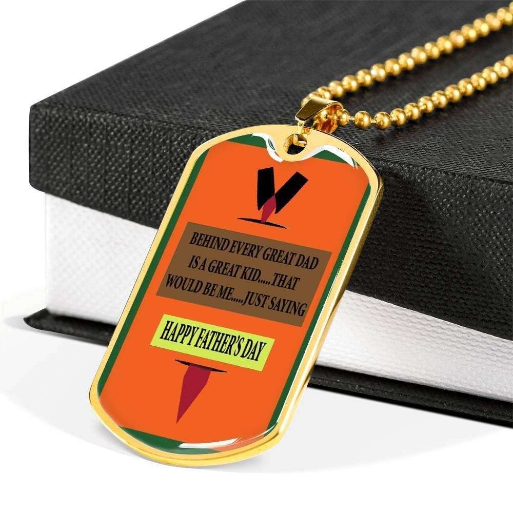 Dad Dog Tag Custom Picture Father’S Day, Behind A Child There Have A Father For Inspiration Dog Tag Necklace For Dad Father's Day Rakva