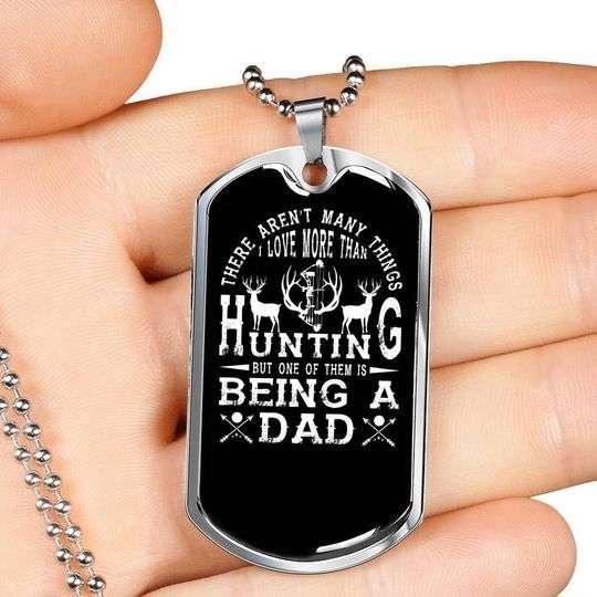 Dad Dog Tag Custom Picture Father’S Day, Being A Dad Hunting Dog Tag Necklace Gift For Dad Father's Day Rakva