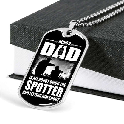 Dad Dog Tag Custom Picture Father’S Day, Being A Dad Is All About Being The Spotter Dog Tag Necklace Father's Day Rakva