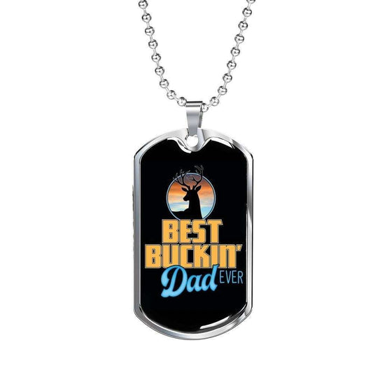 Dad Dog Tag Custom Picture Father’S Day, Best Buck In Dad Ever Dog Tag Necklace Gift For Dad Father's Day Rakva