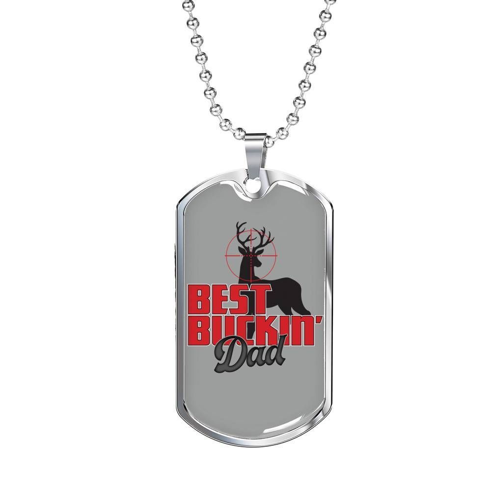 Dad Dog Tag Custom Picture Father’S Day, Best Buck In Dad Necklace For Dad Father's Day Rakva