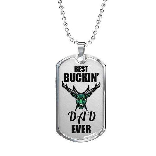 Dad Dog Tag Custom Picture Father’S Day, Best Buckin’S Dad Ever Dog Tag Necklace Gift For Dad Father's Day Rakva