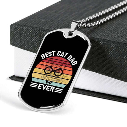 Dad Dog Tag Custom Picture Father’S Day, Best Cat Dad Ever Dog Tag Necklace Gift For Men V1 Father's Day Rakva