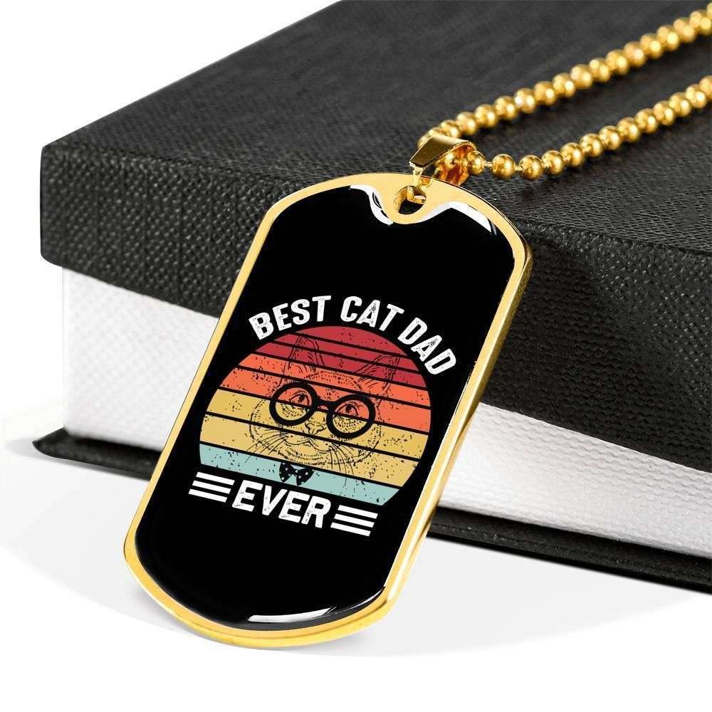 Dad Dog Tag Custom Picture Father’S Day, Best Cat Dad Ever Dog Tag Necklace Gift For Men V1 Father's Day Rakva