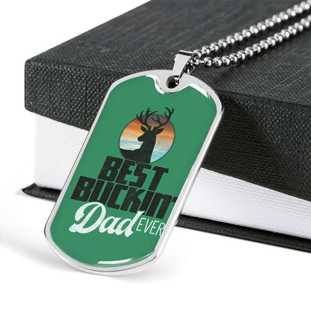 Dad Dog Tag Custom Picture Father’S Day, Best Dad Buckin Dog Tag Necklace Gift For Christmas Birthday Father's Day Rakva
