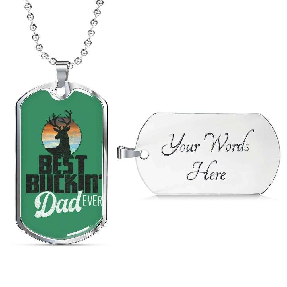 Dad Dog Tag Custom Picture Father’S Day, Best Dad Buckin Dog Tag Necklace Gift For Christmas Birthday Father's Day Rakva