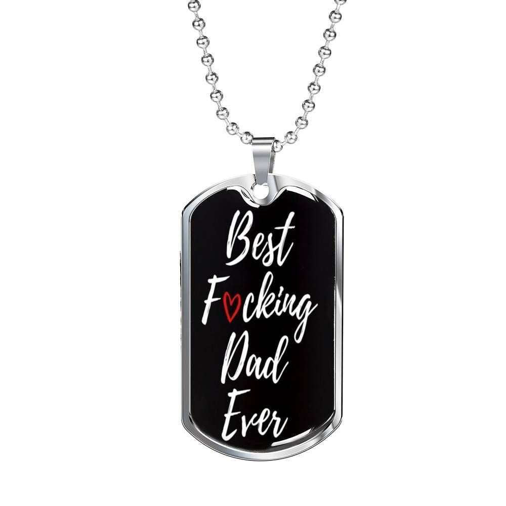 Dad Dog Tag Custom Picture Father’S Day, Best Dad Ever Black Dog Tag Necklace For Dad Father's Day Rakva