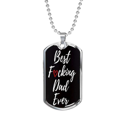Dad Dog Tag Custom Picture Father’S Day, Best Dad Ever Black Dog Tag Necklace For Dad Father's Day Rakva