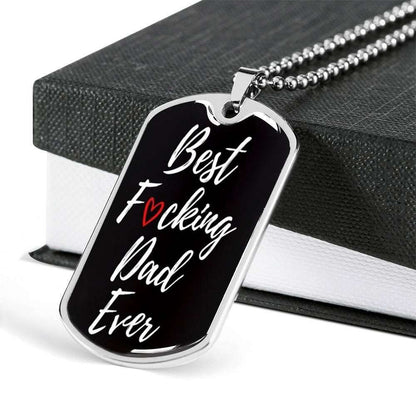 Dad Dog Tag Custom Picture Father’S Day, Best Dad Ever Black Dog Tag Necklace For Dad Father's Day Rakva
