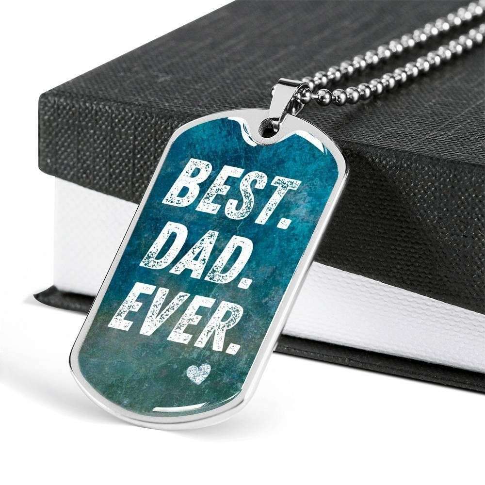 Dad Dog Tag Custom Picture Father’S Day, Best Dad Ever Dog Tag Necklace Gift For Men Father's Day Rakva