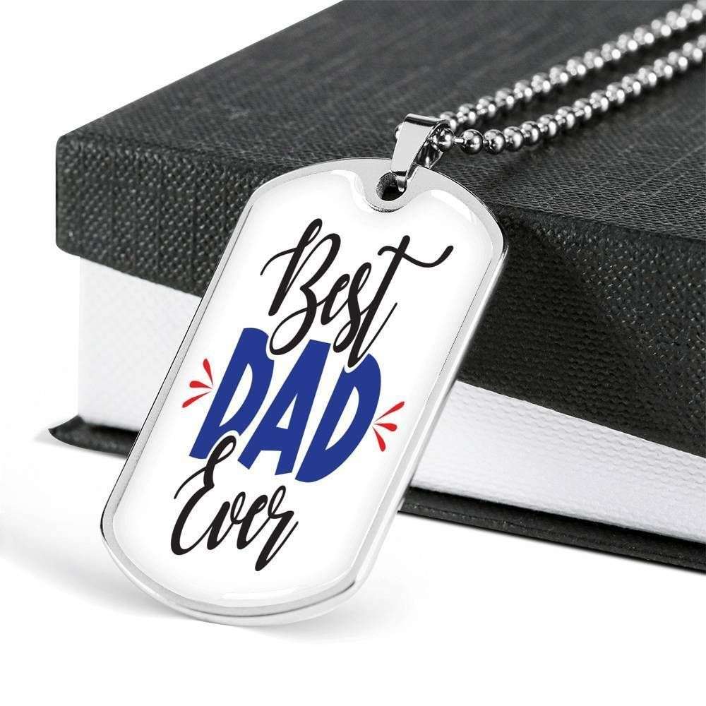 Dad Dog Tag Custom Picture Father’S Day, Best Dad Ever Dog Tag Necklace Gift For Men V1 Father's Day Rakva