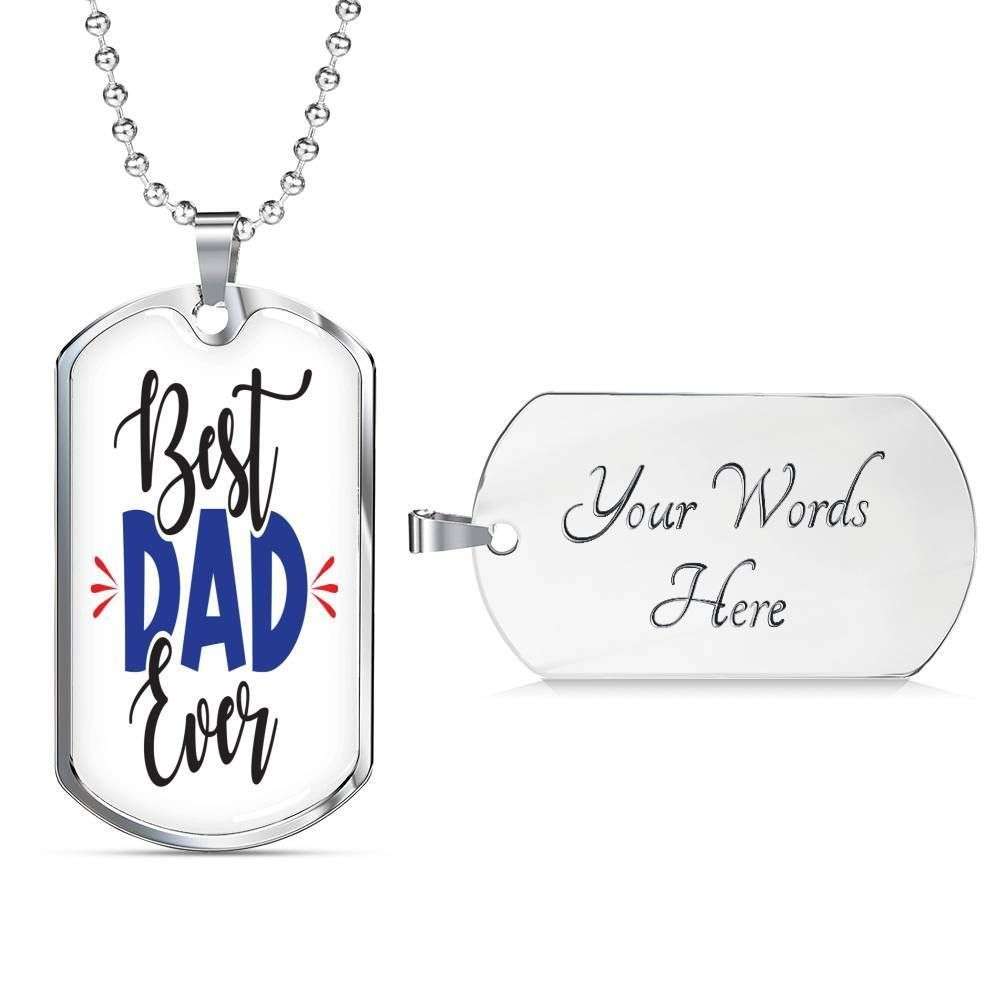 Dad Dog Tag Custom Picture Father’S Day, Best Dad Ever Dog Tag Necklace Gift For Men V1 Father's Day Rakva