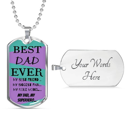 Dad Dog Tag Custom Picture Father’S Day, Best Dad Ever My Hero Dog Tag Necklace Gift For Daddy Father's Day Rakva