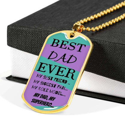 Dad Dog Tag Custom Picture Father’S Day, Best Dad Ever My Hero Dog Tag Necklace Gift For Daddy Father's Day Rakva