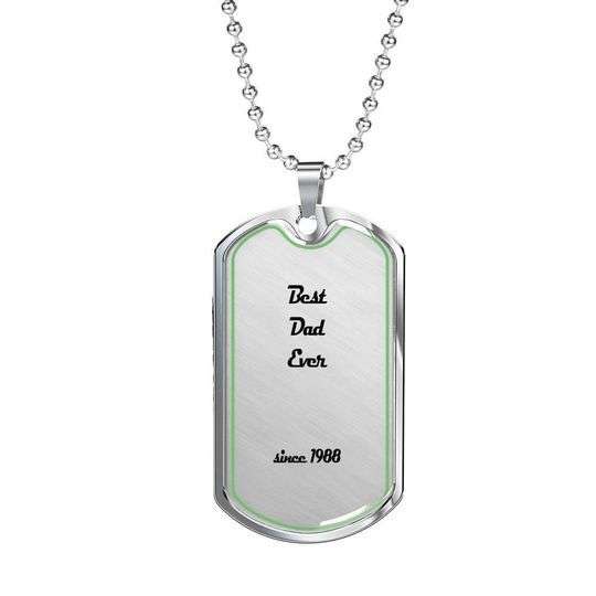 Dad Dog Tag Custom Picture Father’S Day, Best Dad Ever Since 1988 Dog Tag Necklace Gift For Dad Father's Day Rakva
