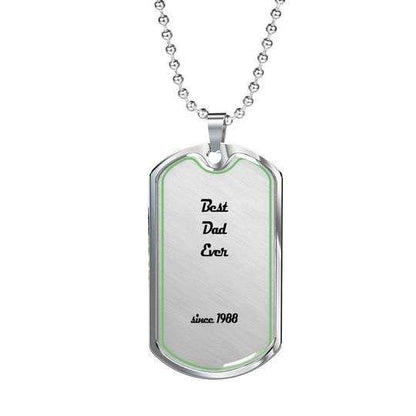 Dad Dog Tag Custom Picture Father’S Day, Best Dad Ever Since 1988 Dog Tag Necklace Gift For Dad Father's Day Rakva