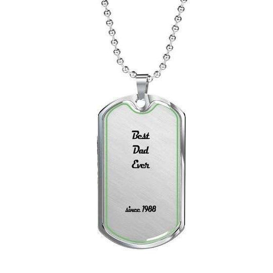 Dad Dog Tag Custom Picture Father’S Day, Best Dad Ever Since 1988 Dog Tag Necklace Gift For Dad Father's Day Rakva