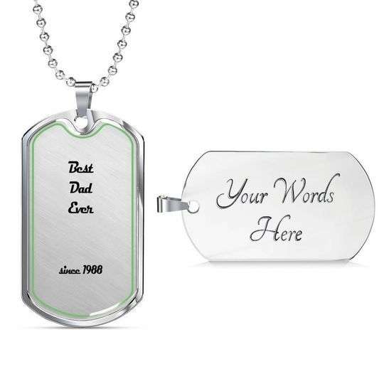 Dad Dog Tag Custom Picture Father’S Day, Best Dad Ever Since 1988 Dog Tag Necklace Gift For Dad Father's Day Rakva