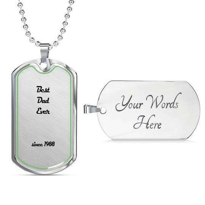 Dad Dog Tag Custom Picture Father’S Day, Best Dad Ever Since 1988 Dog Tag Necklace Gift For Dad Father's Day Rakva