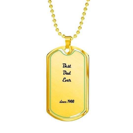 Dad Dog Tag Custom Picture Father’S Day, Best Dad Ever Since 1988 Dog Tag Necklace Gift For Dad Father's Day Rakva