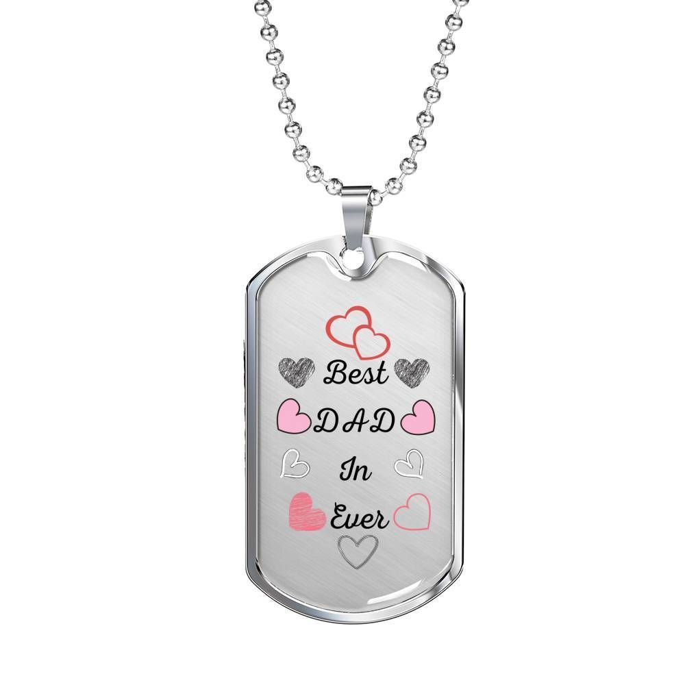 Dad Dog Tag Custom Picture Father’S Day, Best Dad In Ever Love Dog Tag Necklace For Dad Father's Day Rakva
