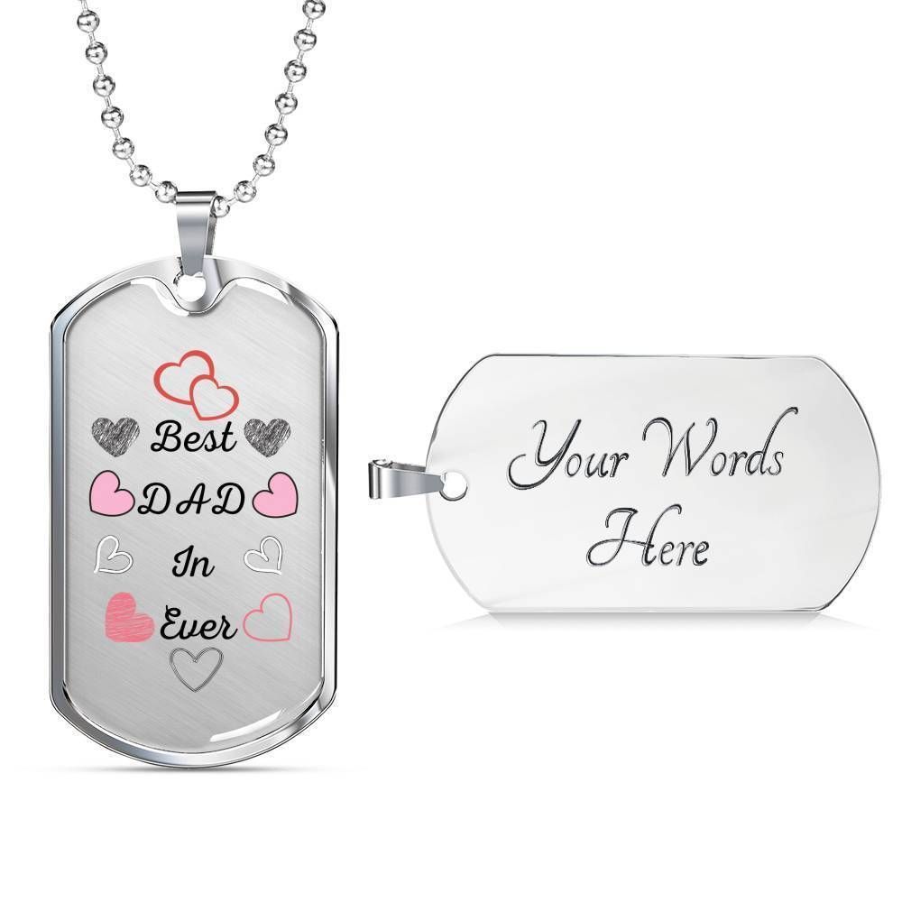 Dad Dog Tag Custom Picture Father’S Day, Best Dad In Ever Love Dog Tag Necklace For Dad Father's Day Rakva