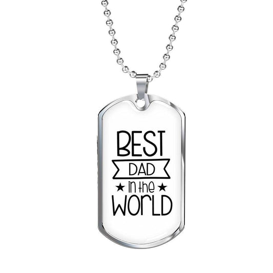 Dad Dog Tag Custom Picture Father’S Day, Best Dad In The World Dog Tag Necklace For Dad Father's Day Rakva