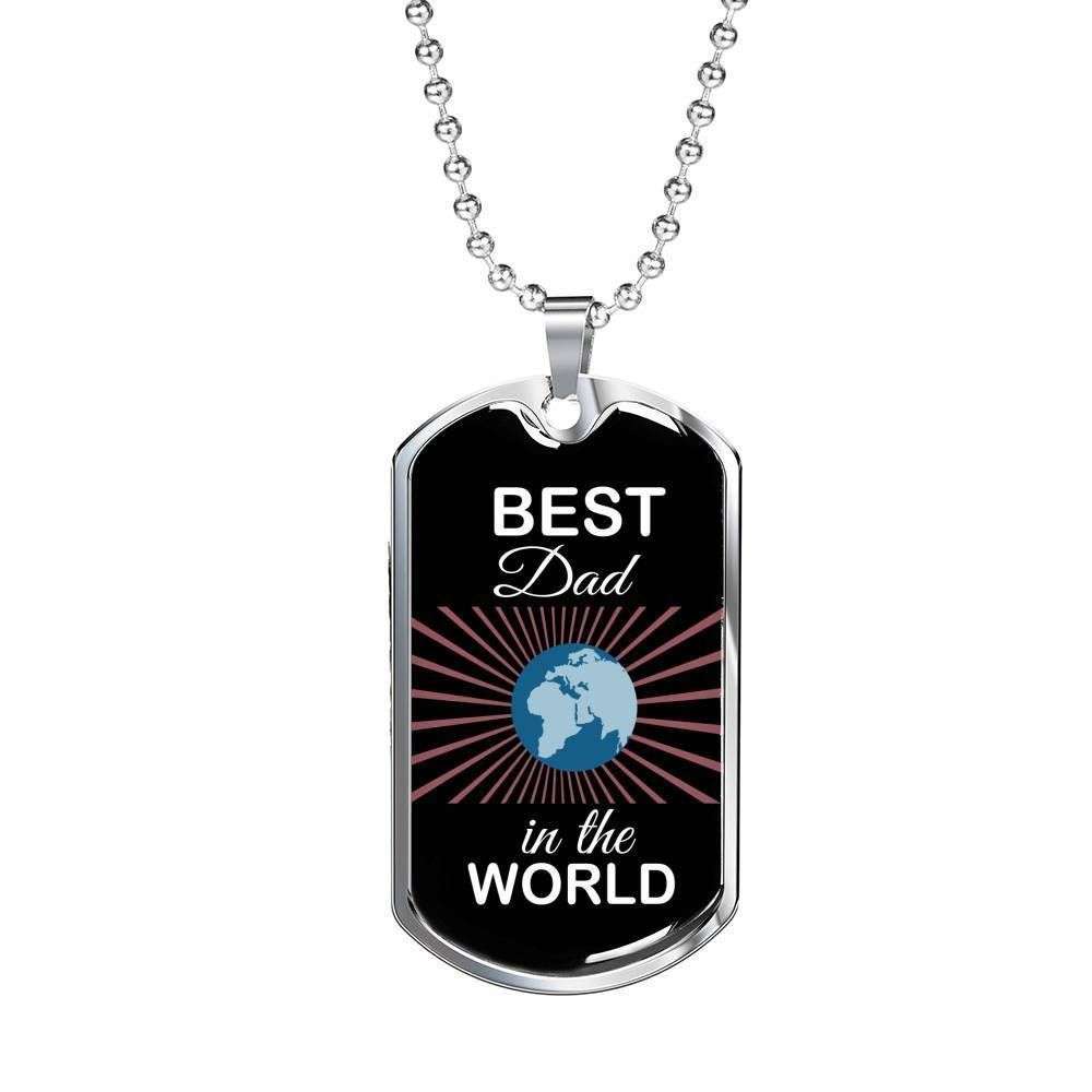 Dad Dog Tag Custom Picture Father’S Day, Best Dad In The World Dog Tag Necklace Gift For Men Father's Day Rakva