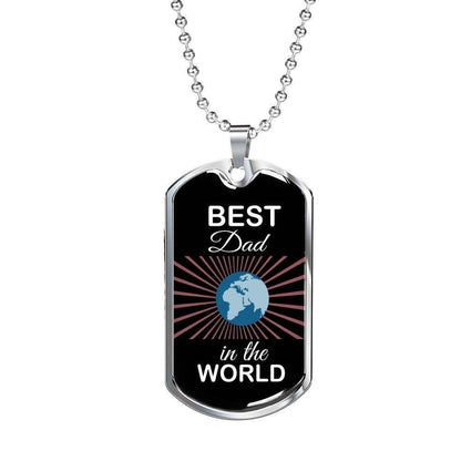 Dad Dog Tag Custom Picture Father’S Day, Best Dad In The World Dog Tag Necklace Gift For Men Father's Day Rakva