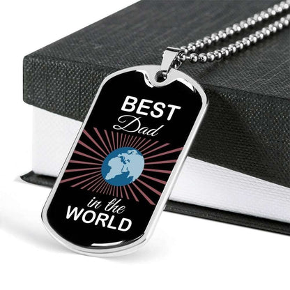 Dad Dog Tag Custom Picture Father’S Day, Best Dad In The World Dog Tag Necklace Gift For Men Father's Day Rakva