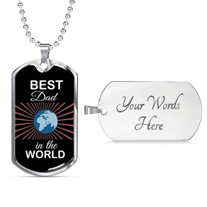 Dad Dog Tag Custom Picture Father’S Day, Best Dad In The World Dog Tag Necklace Gift For Men Father's Day Rakva