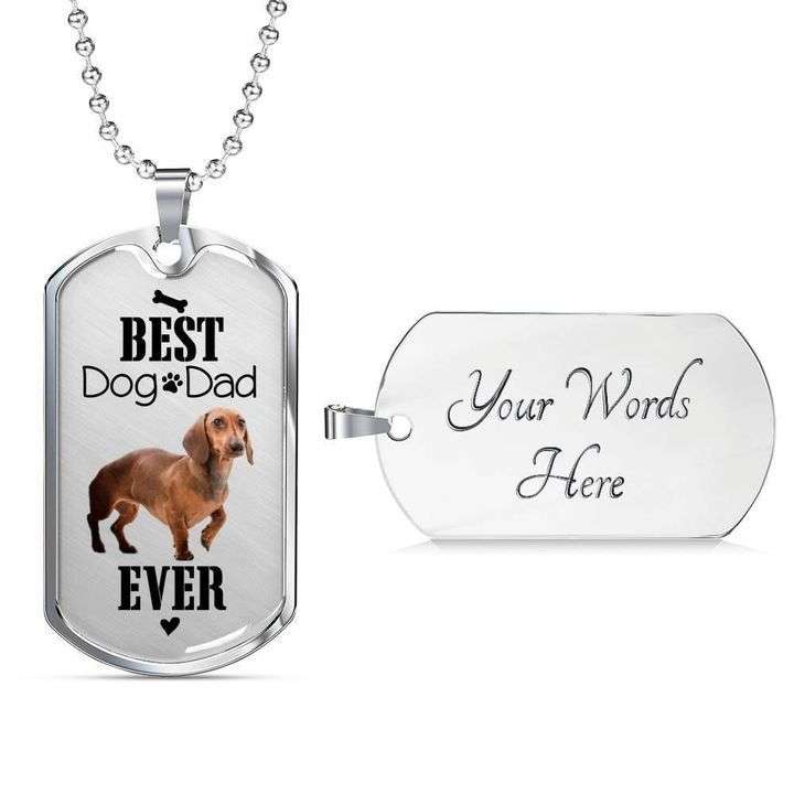 Dad Dog Tag Custom Picture Father’S Day, Best Dog Dad Ever Dog Tag Necklace Gift For Dad Father's Day Rakva