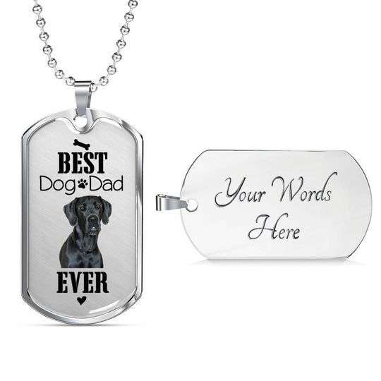 Dad Dog Tag Custom Picture Father’S Day, Best Dog Dad Ever Dog Tag Necklace Gift For Daddy Father's Day Rakva