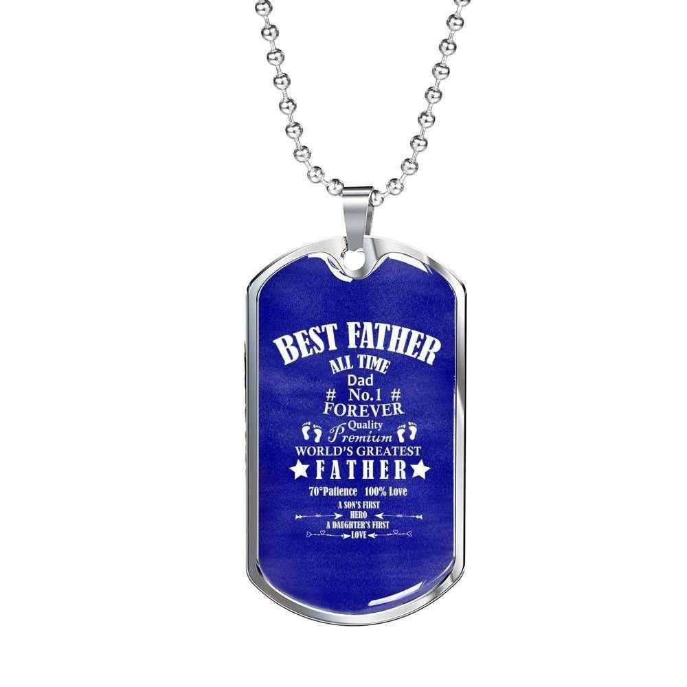 Dad Dog Tag Custom Picture Father’S Day, Best Father All Time Dad Forever Dog Tag Necklace For Dad Father's Day Rakva