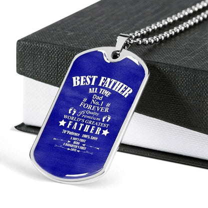 Dad Dog Tag Custom Picture Father’S Day, Best Father All Time Dad Forever Dog Tag Necklace For Dad Father's Day Rakva