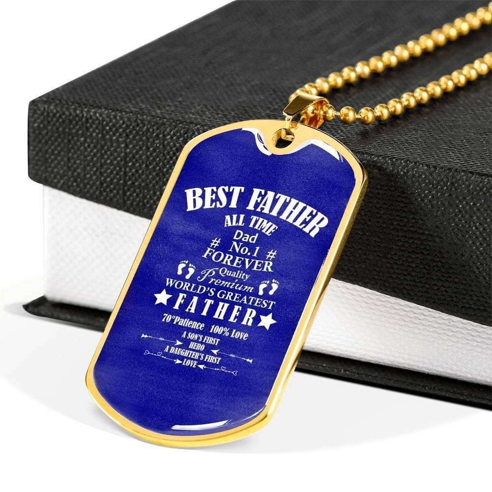Dad Dog Tag Custom Picture Father’S Day, Best Father All Time Dad Forever Dog Tag Necklace For Dad Father's Day Rakva