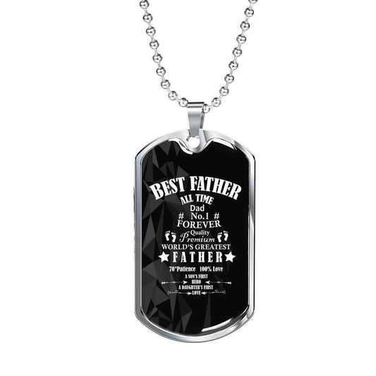 Dad Dog Tag Custom Picture Father’S Day, Best Father All Time Dog Tag Necklace Gift For Men Father's Day Rakva