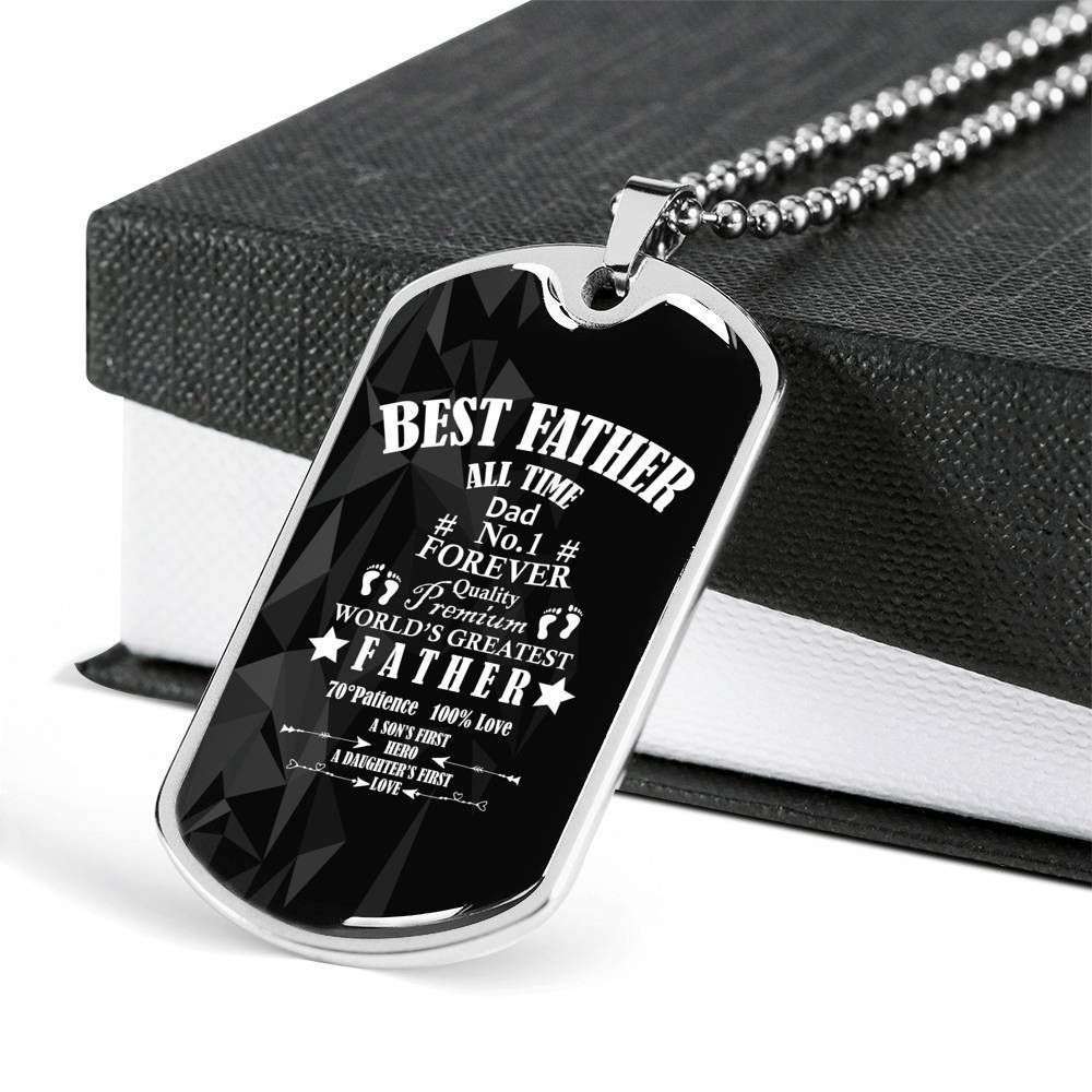 Dad Dog Tag Custom Picture Father’S Day, Best Father All Time Dog Tag Necklace Gift For Men Father's Day Rakva