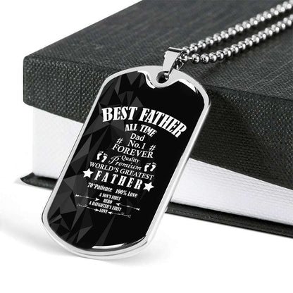 Dad Dog Tag Custom Picture Father’S Day, Best Father All Time Dog Tag Necklace Gift For Men Father's Day Rakva
