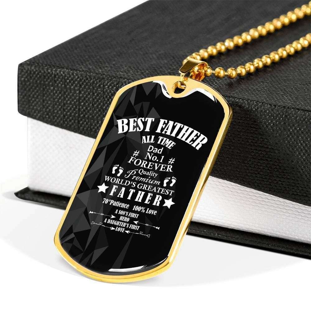 Dad Dog Tag Custom Picture Father’S Day, Best Father All Time Dog Tag Necklace Gift For Men Father's Day Rakva