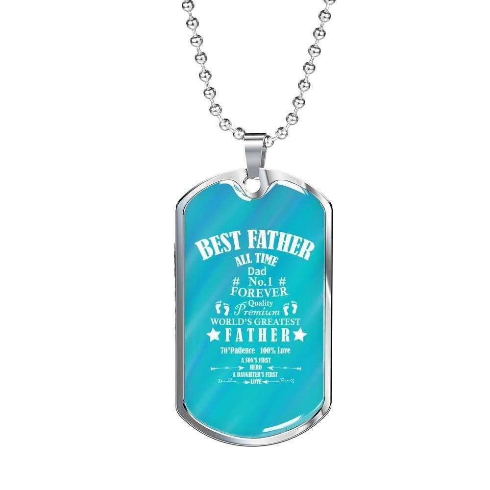 Dad Dog Tag Custom Picture Father’S Day, Best Father All Time Dog Tag Necklace Gift For Men Father's Day Rakva