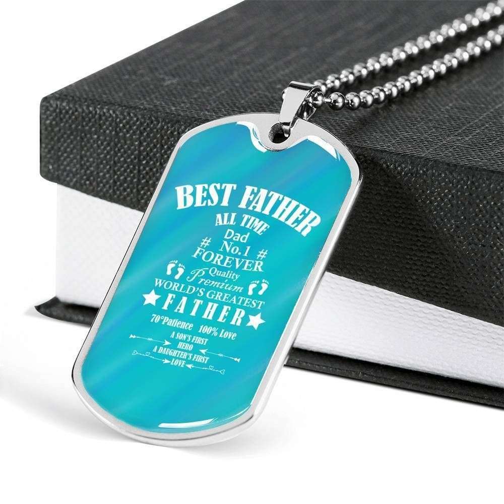 Dad Dog Tag Custom Picture Father’S Day, Best Father All Time Dog Tag Necklace Gift For Men Father's Day Rakva