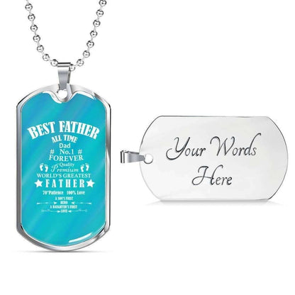 Dad Dog Tag Custom Picture Father’S Day, Best Father All Time Dog Tag Necklace Gift For Men Father's Day Rakva
