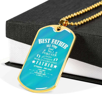 Dad Dog Tag Custom Picture Father’S Day, Best Father All Time Dog Tag Necklace Gift For Men Father's Day Rakva