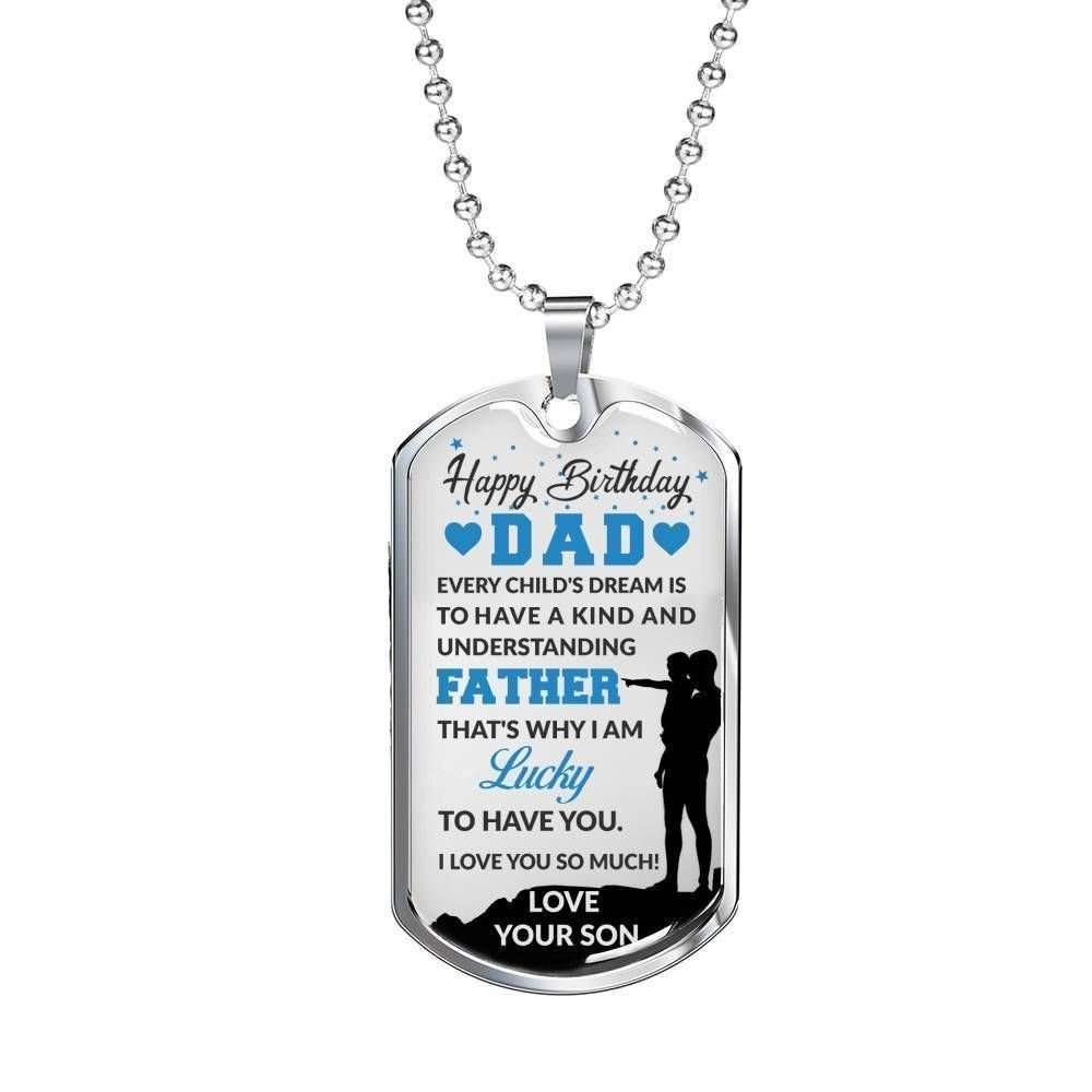 Dad Dog Tag Custom Picture Father’S Day, Best For Dad I Am Lucky To Have You Dog Tag Necklace Father's Day Rakva