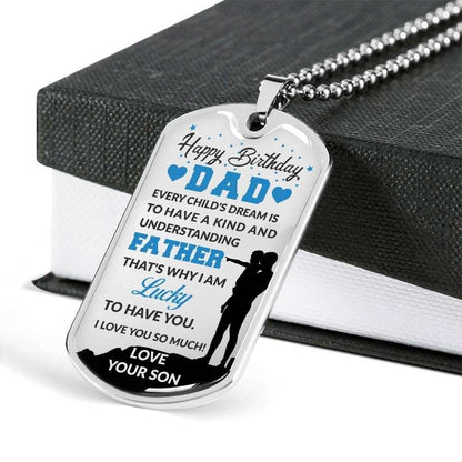 Dad Dog Tag Custom Picture Father’S Day, Best For Dad I Am Lucky To Have You Dog Tag Necklace Father's Day Rakva